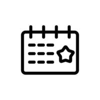 Calendar is an important vector icon. Isolated contour symbol illustration