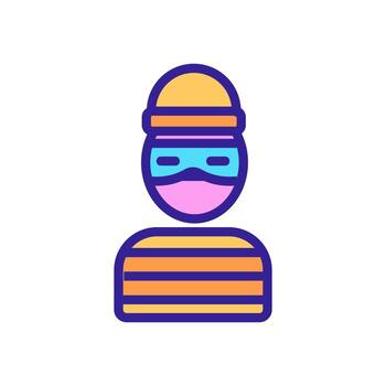 computer hacker in prison icon vector outline illustration