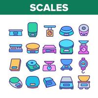 Scales Measuring Tool Collection Icons Set Vector