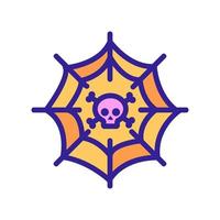 spider web with skull inside icon vector outline illustration