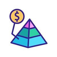 ilustración de contorno de vector de icono de pirámide de dinero