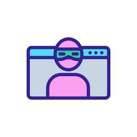 hacker spying on information data icon vector outline illustration