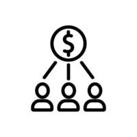 people unifying money icon vector outline illustration