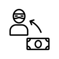 hacking for money icon vector outline illustration