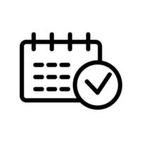 Calendar is an important vector icon. Isolated contour symbol illustration