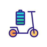 ilustración de contorno de vector de icono de batería de scooter electrónico