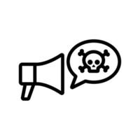 hacker danger loudspeaker icon vector outline illustration