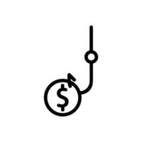 ilustración de contorno de vector de icono de captura de dinero