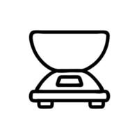 electric scales with weighing bowl side view icon vector outline illustration