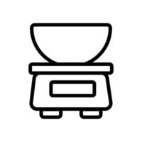 commercial scales with weighing bowl icon vector outline illustration