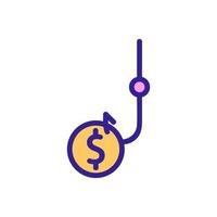 catch of money icon vector outline illustration