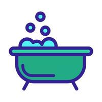 bath with foam icon vector. Isolated contour symbol illustration vector