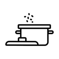 add salt to pan icon vector outline illustration