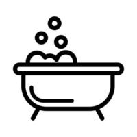 baño con vector de icono de espuma. ilustración de símbolo de contorno aislado