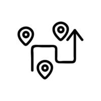 the route of the trip icon vector outline illustration