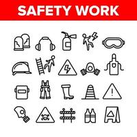 Safety Work Collection Elements Icons Set Vector