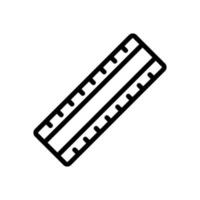 measuring plastic ruler icon vector outline illustration