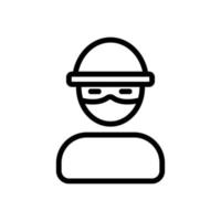 The criminal thief is a gangster icon vector. Isolated contour symbol illustration vector