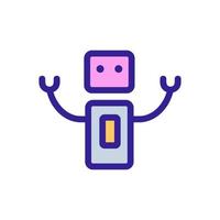 Robot icon vector. Isolated contour symbol illustration vector