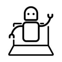 Robot icon vector. Isolated contour symbol illustration vector