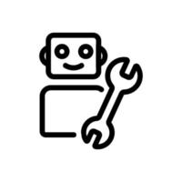 Robot icon vector. Isolated contour symbol illustration vector