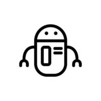Robot icon vector. Isolated contour symbol illustration vector
