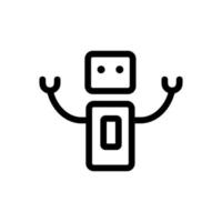 Robot icon vector. Isolated contour symbol illustration vector