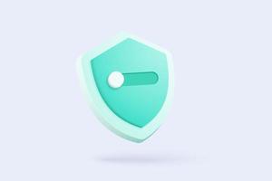 3D shield protection icon with check for online payment on white background concept, user account for 3d security with payment protection on isolated vector render background