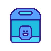 slow cooker with indicator timer icon vector outline illustration