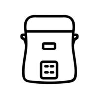 electric slow cooker with indicator icon vector outline illustration