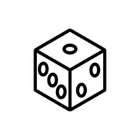 cube playing icon vector outline illustration