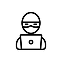 The criminal thief is a gangster icon vector. Isolated contour symbol illustration vector