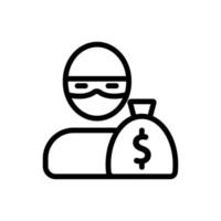 The criminal thief is a gangster icon vector. Isolated contour symbol illustration vector