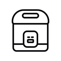 slow cooker with indicator timer icon vector outline illustration