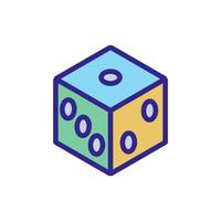 cube playing icon vector outline illustration