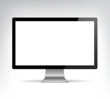 vector realistic empty computer monitor, pc display isolated. Mock up