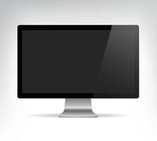 vector realistic empty computer monitor, pc display isolated. Mock up