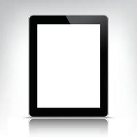 realistic tablet pc with empty screen isolated vector