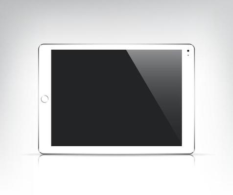 realistic tablet pc with empty screen isolated