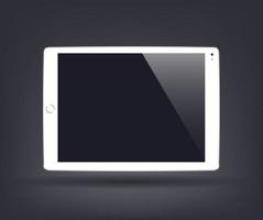 realistic tablet pc with empty screen isolated vector