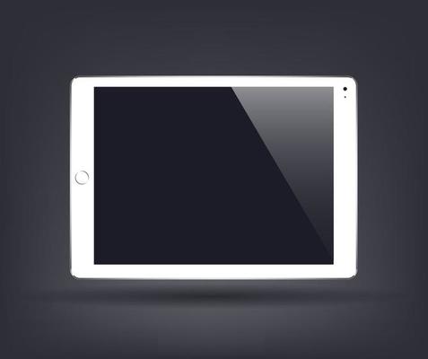 realistic tablet pc with empty screen isolated