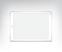 realistic tablet pc with empty screen isolated vector