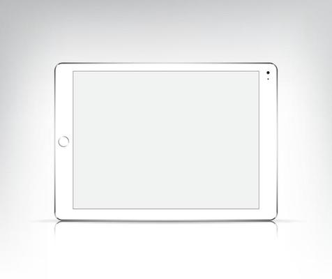 realistic tablet pc with empty screen isolated