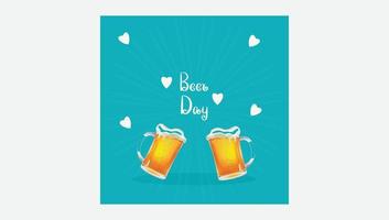 Beer day social media post template vector