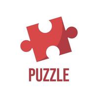 Puzzle piece logo icon vector design jigsaw illustration free editable in simple art style and type below it