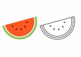 Watermelon sliced icon set isolated on white background vector