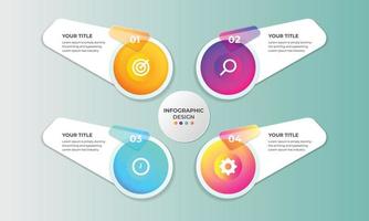 plantilla de diseño infográfico de línea de tiempo empresarial con 4 opciones o pasos. se puede utilizar para gráficos de información, diagramas, diagramas de flujo e informes anuales. vector