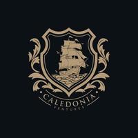 Crest Ship Classic Logo Template vector