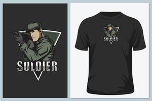 vector de camiseta de soldado