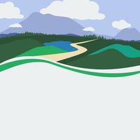 ilustración de vector de paisaje de naturaleza de paisaje editable para fondo de texto sobre medio ambiente rural o proyecto relacionado con la ecología